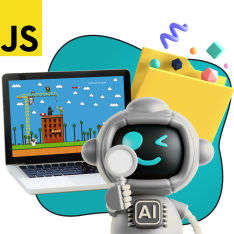 Язык программирования JavaScript + AI. Проектное обучение + геймификация + AI-помощники - КИБЕРшкола программирования для детей, компьютерные курсы для школьников, начинающих и подростков - KIBERone г. Арзамас