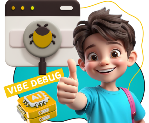 Тестирование & Vibe Debug. Охотники за багами - КИБЕРшкола программирования для детей, компьютерные курсы для школьников, начинающих и подростков - KIBERone г. Арзамас